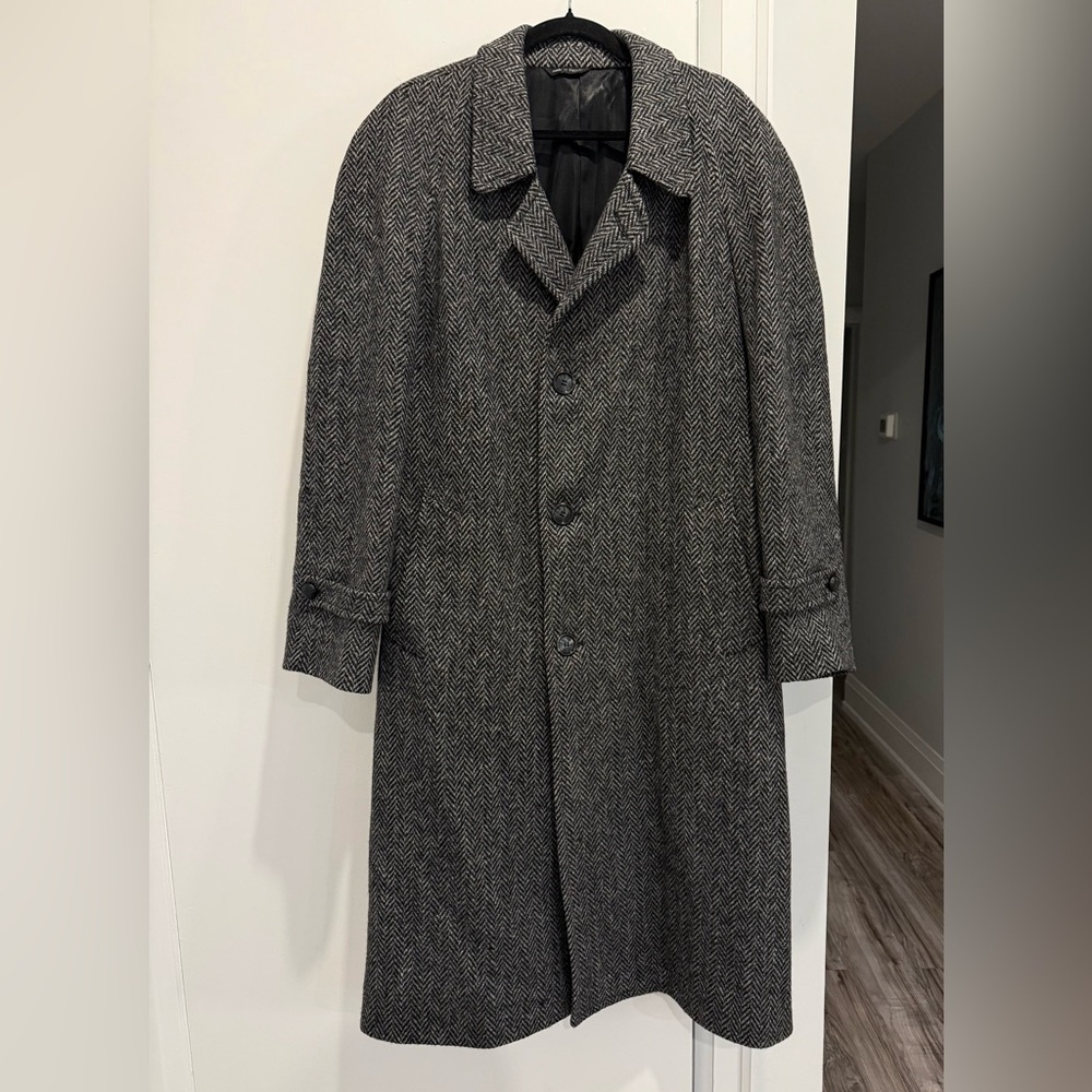 Men's Gray Herringbone Coat